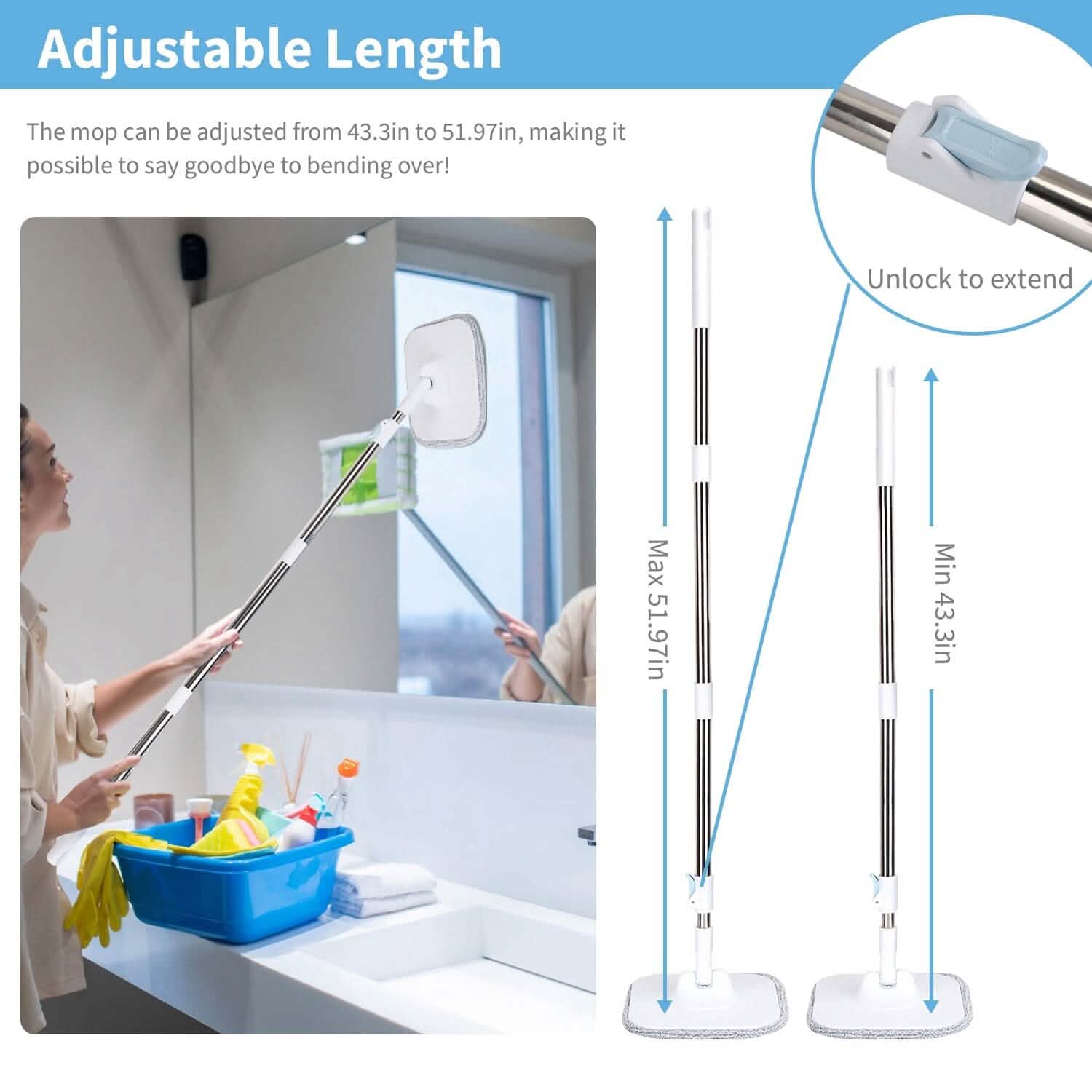 Spin Mop and Bucket with Wringer Set DailySale