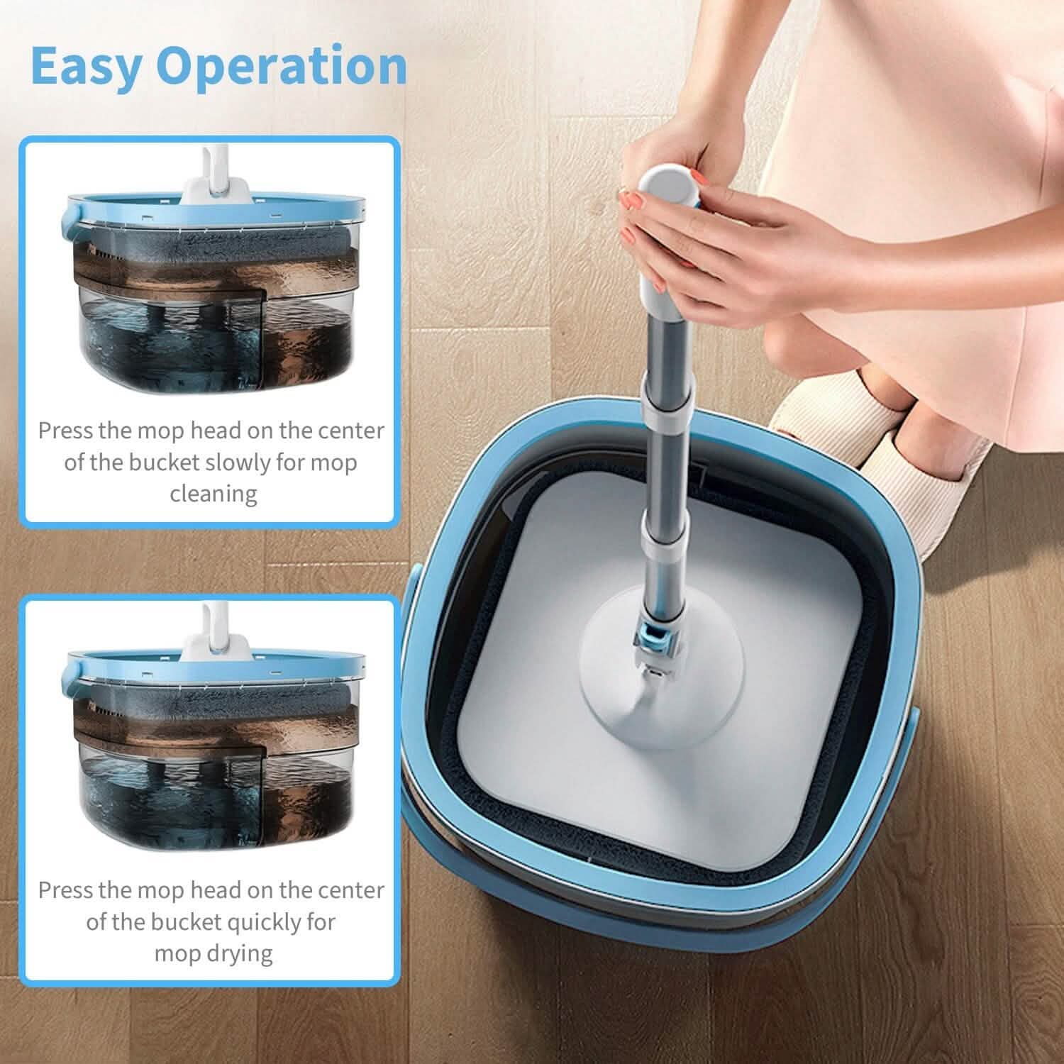 Spin Mop and Bucket with Wringer Set DailySale