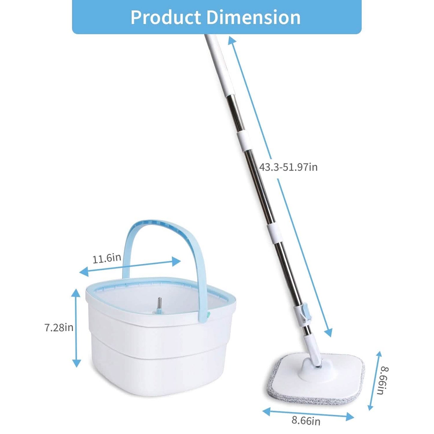 Spin Mop and Bucket with Wringer Set DailySale