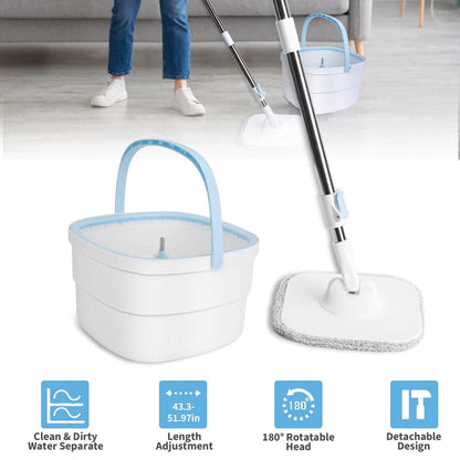 Spin Mop and Bucket with Wringer Set DailySale