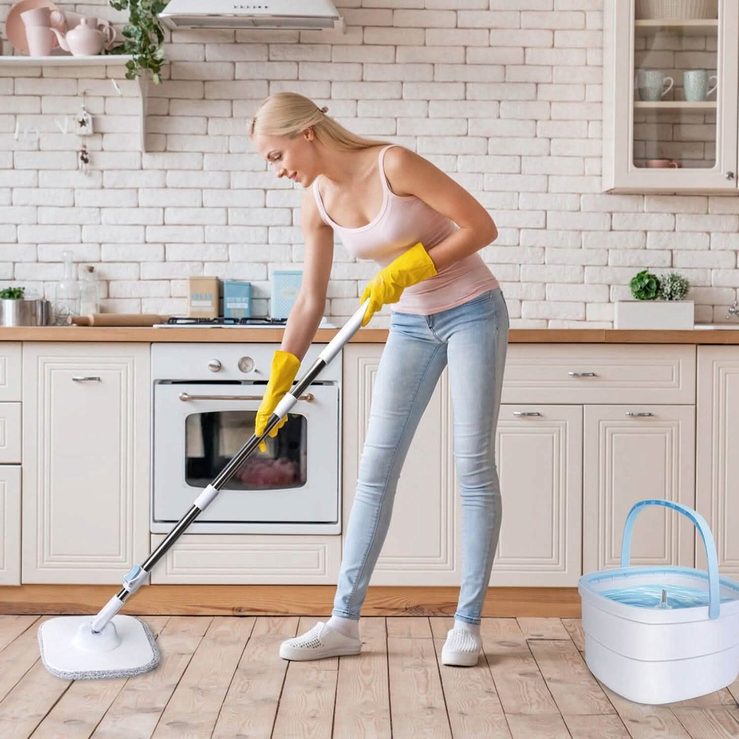 Spin Mop and Bucket with Wringer Set DailySale