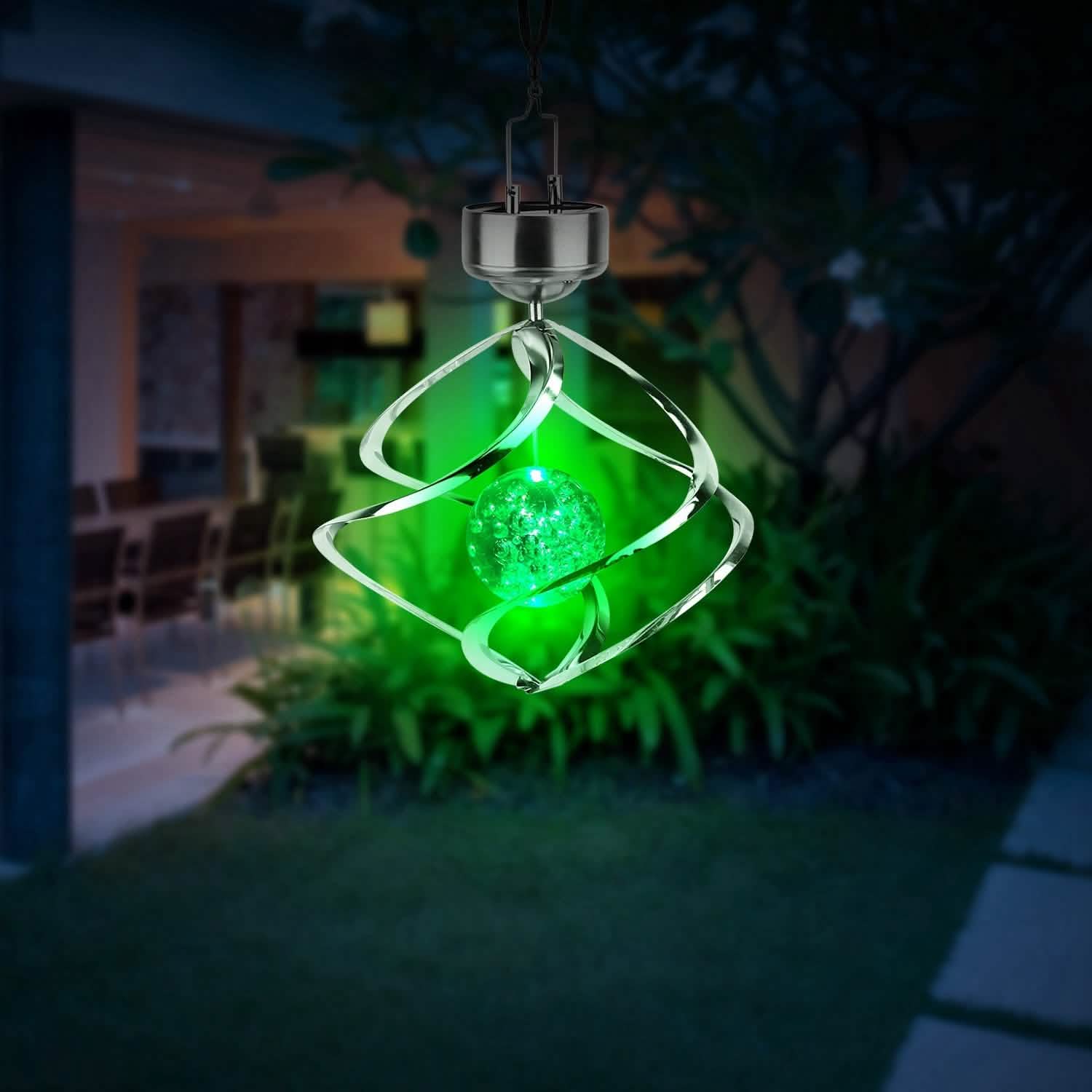 Spiral Spinner Solar Lights Wind Chime LED DailySale