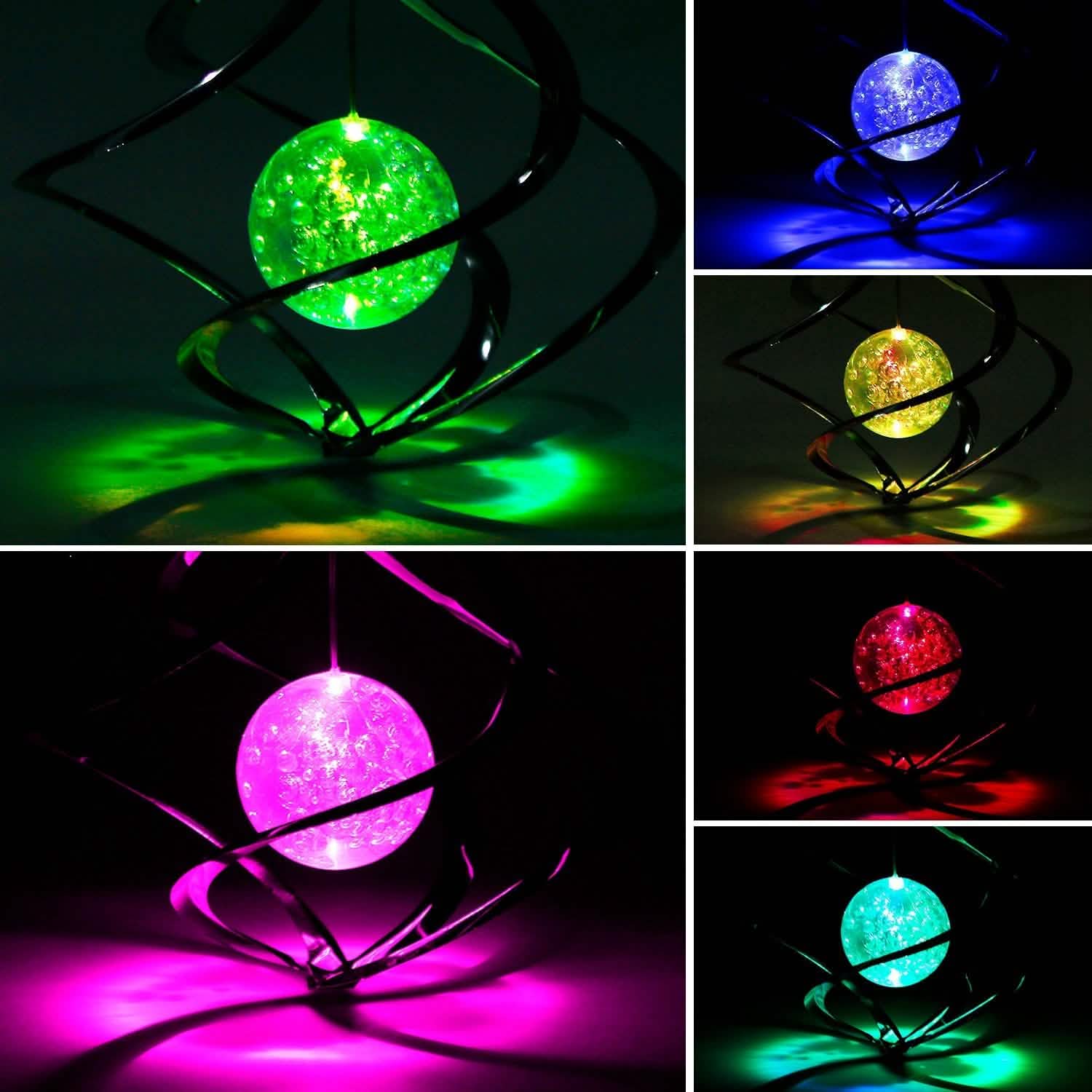 Spiral Spinner Solar Lights Wind Chime LED DailySale