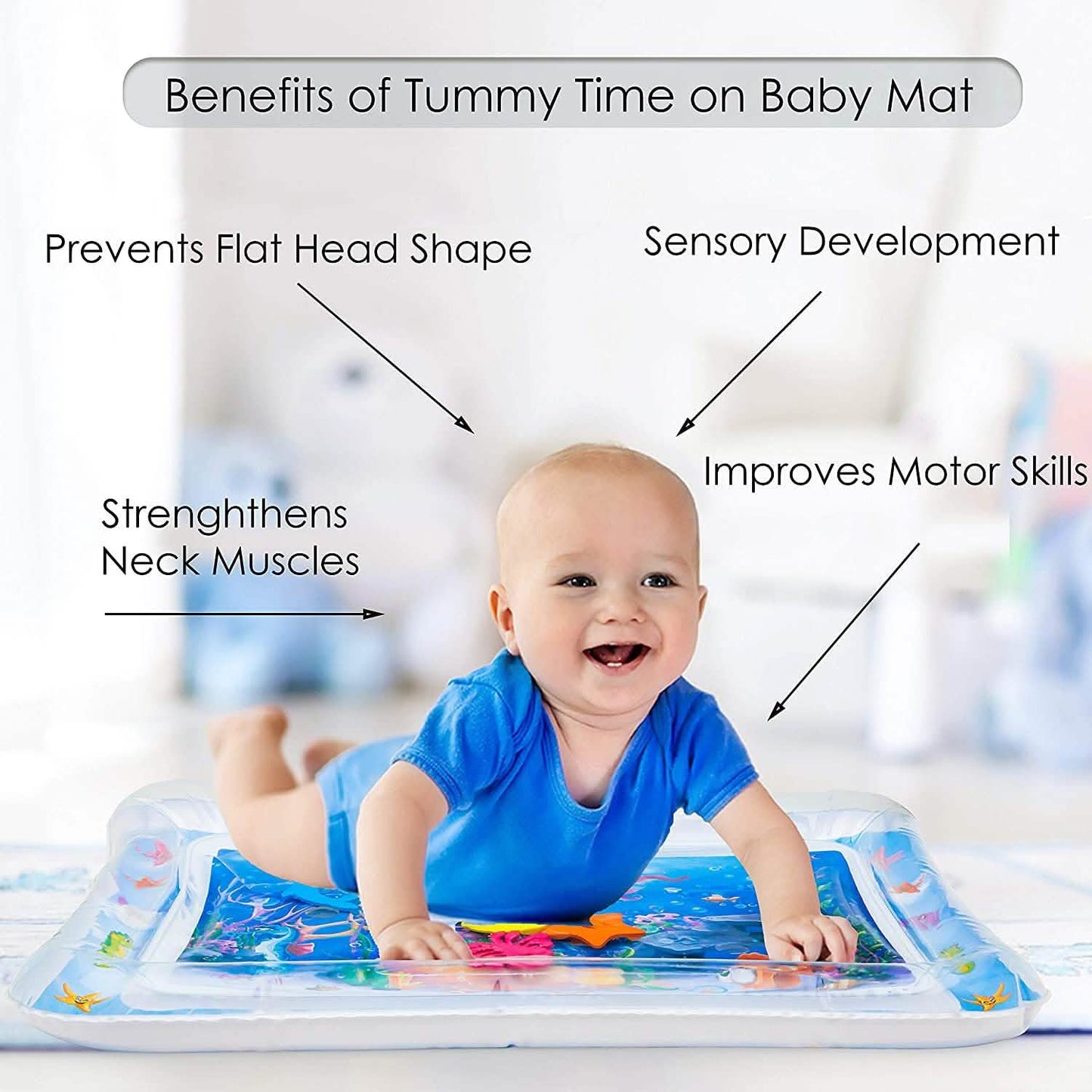 Splashin' Kids Inflatable Tummy Time Premium Water Mat Infants and Toddlers DailySale