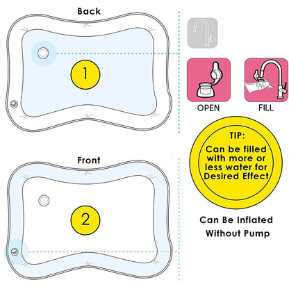 Splashin' Kids Inflatable Tummy Time Premium Water Mat Infants and Toddlers DailySale