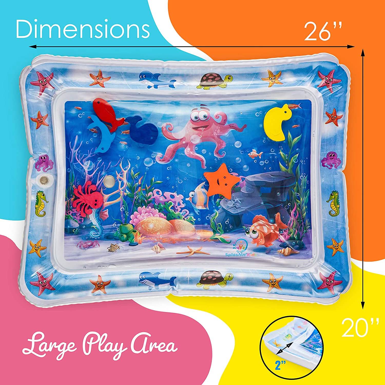 Splashin' Kids Inflatable Tummy Time Premium Water Mat Infants and Toddlers DailySale