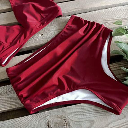 Sporlike Women Ruffle High Waist Swimsuit DailySale