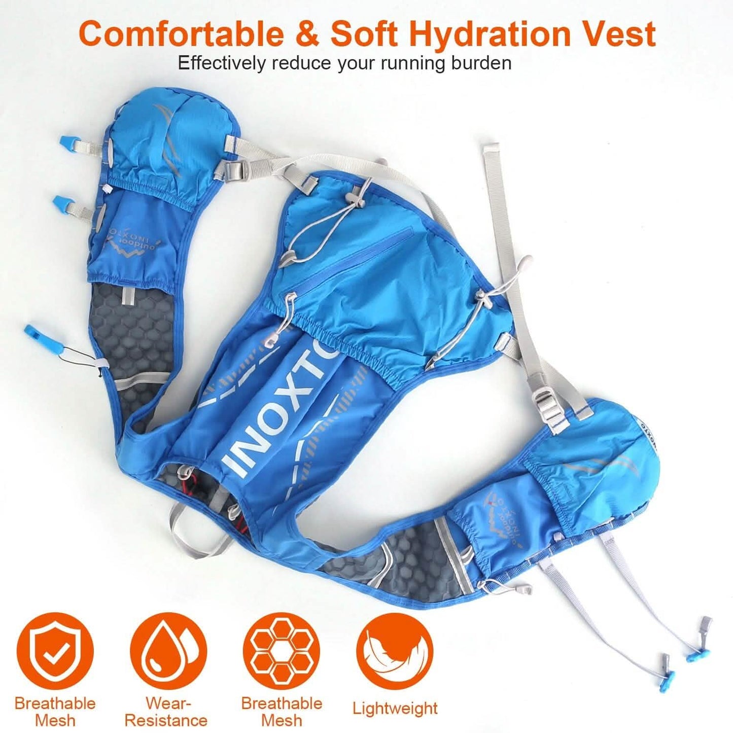 Sport Hydration Vest Running Backpack with 15oz, 50oz Water Bladder DailySale