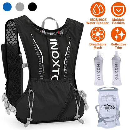 Sport Hydration Vest Running Backpack with 15oz, 50oz Water Bladder DailySale