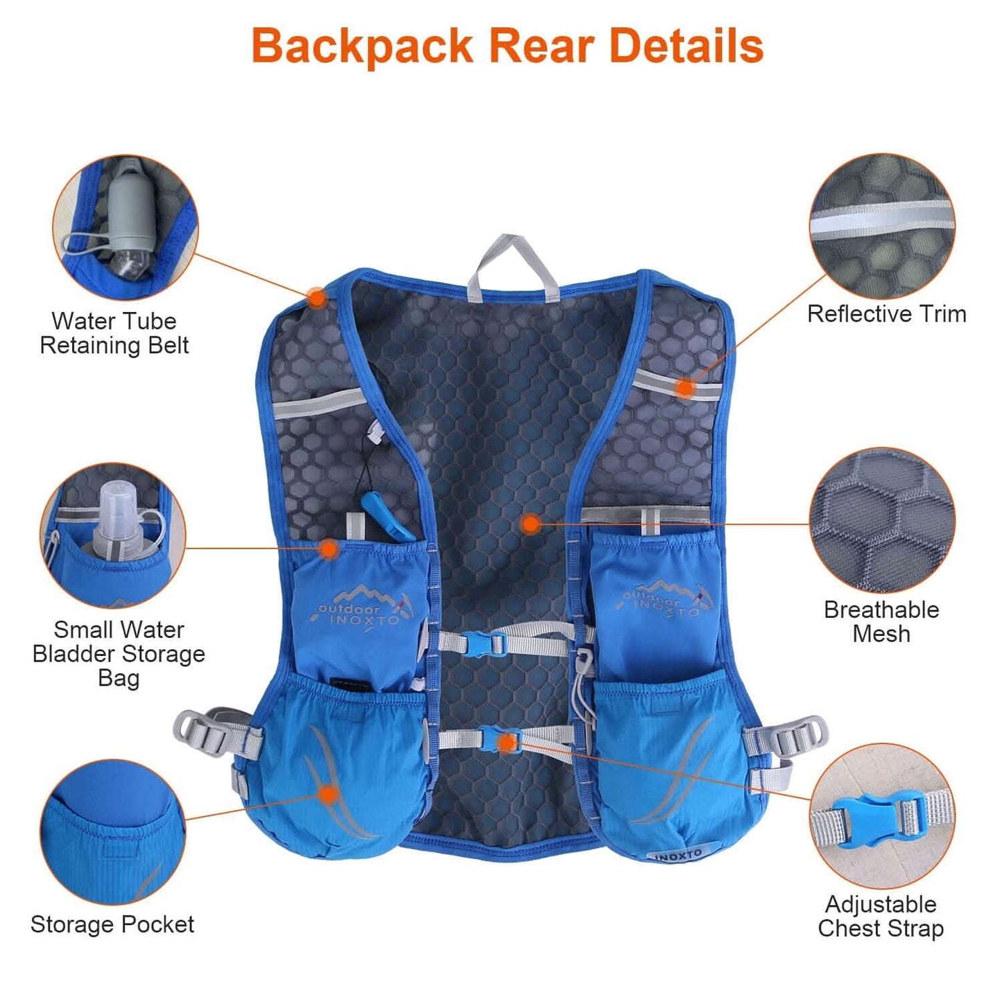 Sport Hydration Vest Running Backpack with 15oz, 50oz Water Bladder DailySale