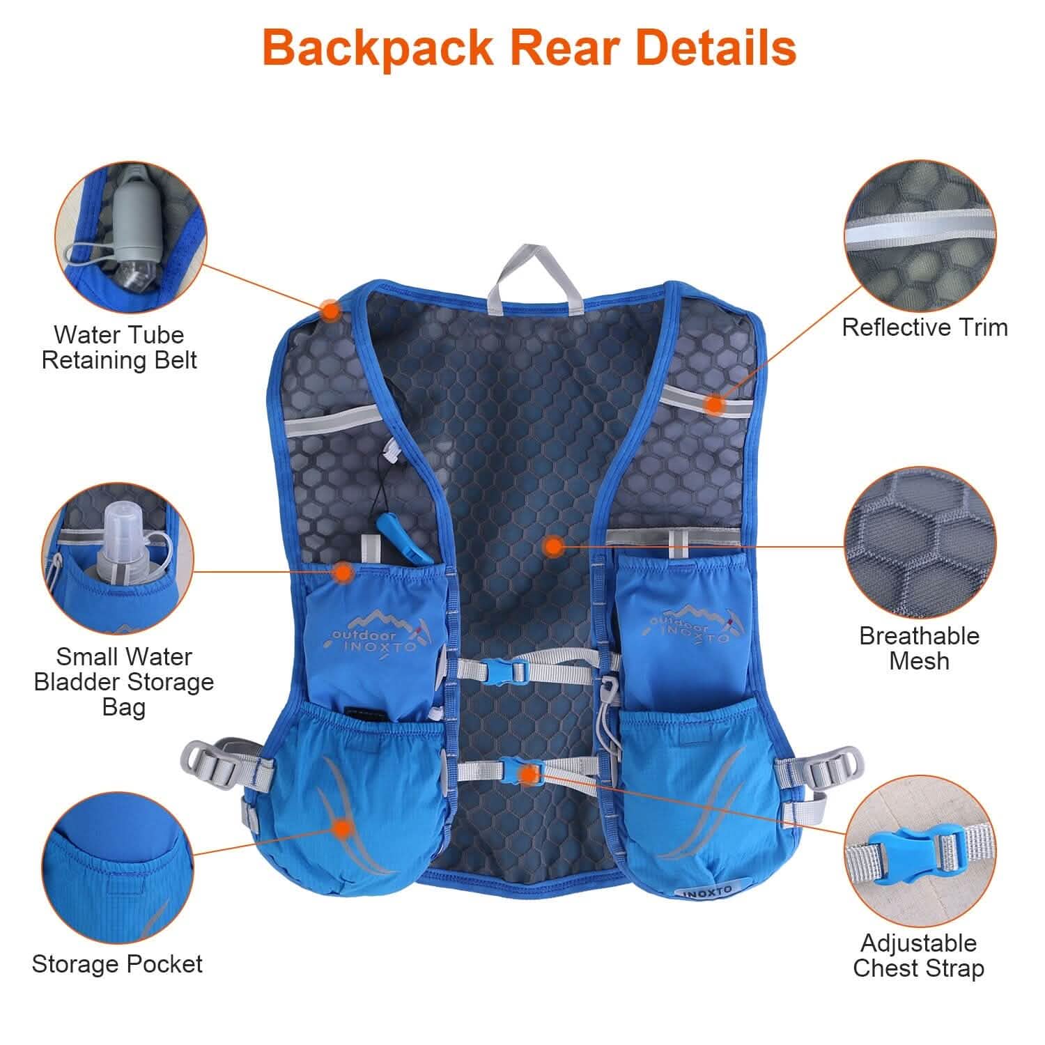 Sport Hydration Vest Running Backpack with 15oz, 50oz Water Bladder DailySale