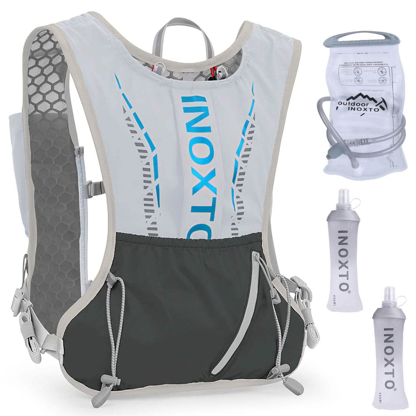 Sport Hydration Vest Running Backpack with 15oz, 50oz Water Bladder DailySale