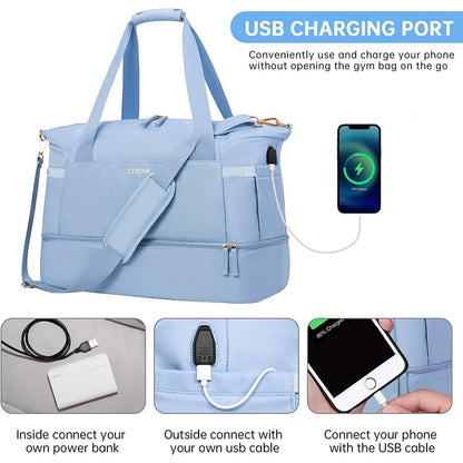 Sports Travel Duffel Bag with USB Charging Port DailySale