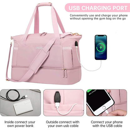 Sports Travel Duffel Bag with USB Charging Port DailySale