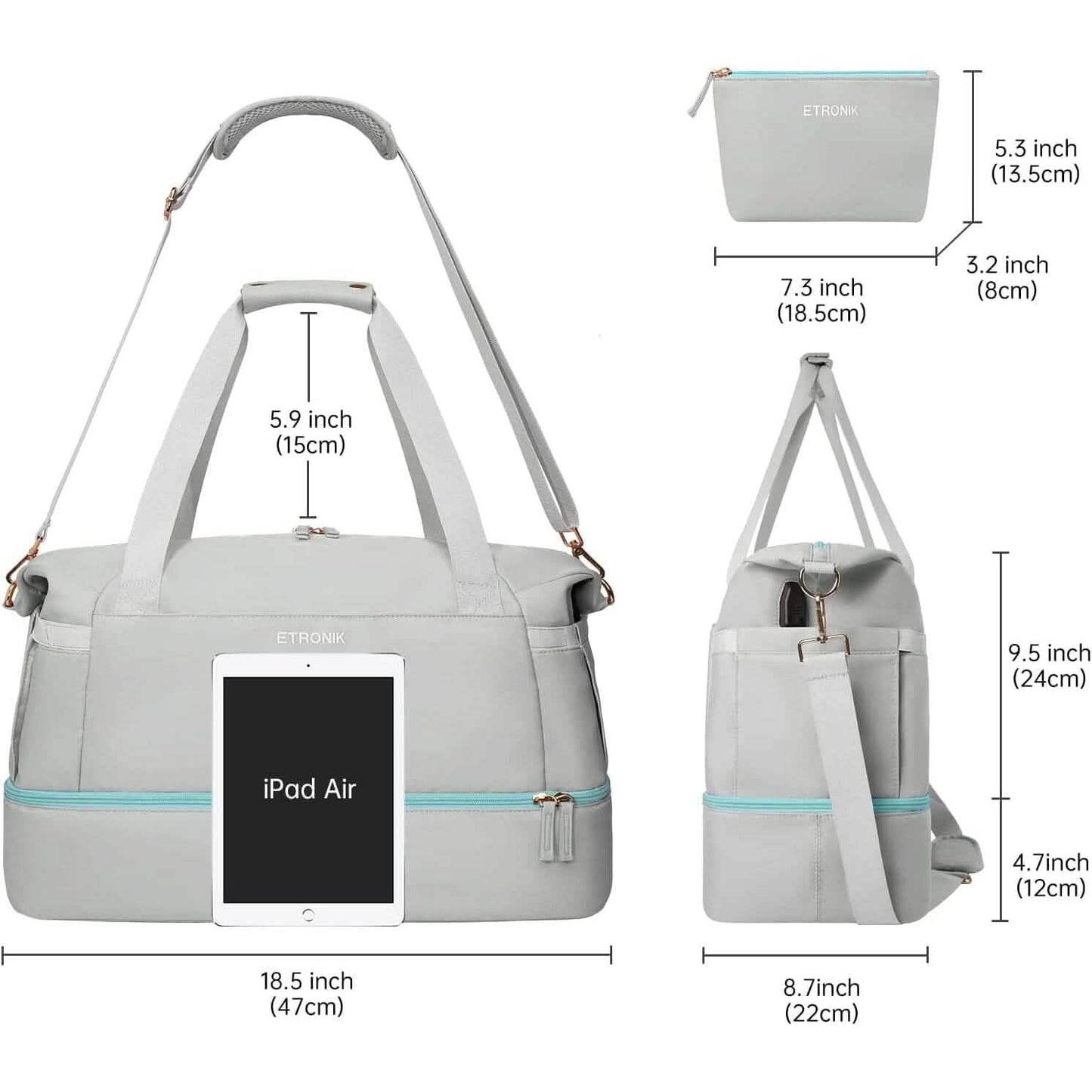 Sports Travel Duffel Bag with USB Charging Port DailySale