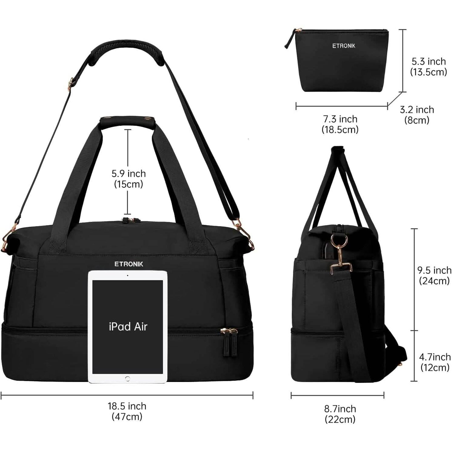 Sports Travel Duffel Bag with USB Charging Port DailySale