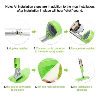 Spray Mop 360° Rotating Head Floor Cleaner 600Ml Bottle Fiber Sweeper Flat Mop DailySale