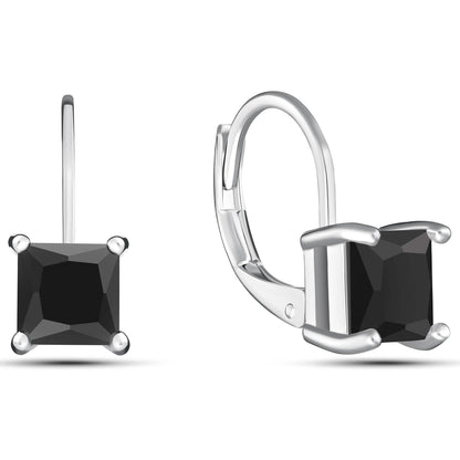 Square Cut Gemstone Leverback Earrings DailySale