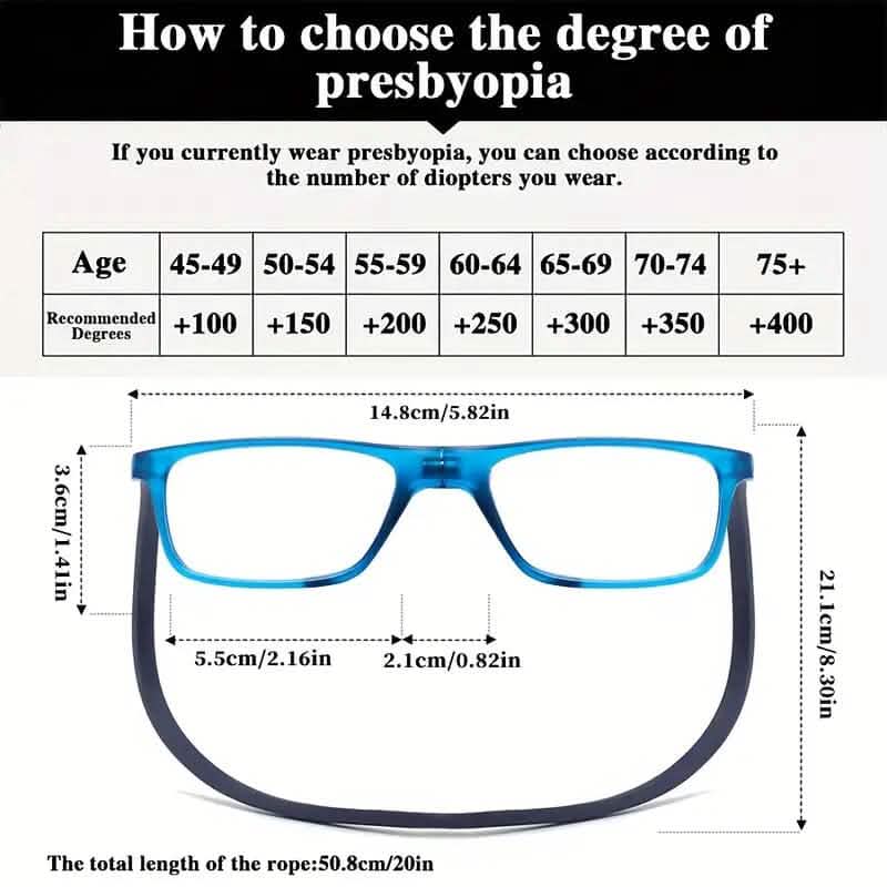 Square Magnetic Neck Fashion Reading Glasses DailySale