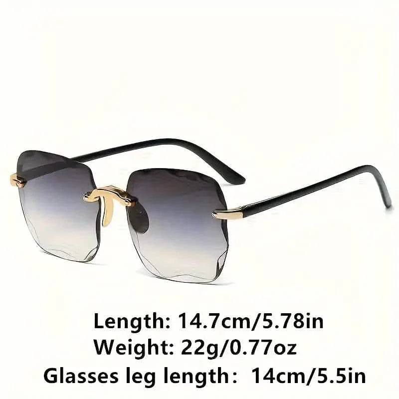 Square Rimless Summer Gradient Sun Shade Glasses DailySale