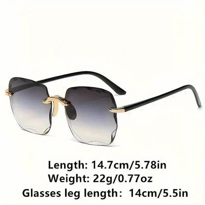 Square Rimless Summer Gradient Sun Shade Glasses DailySale