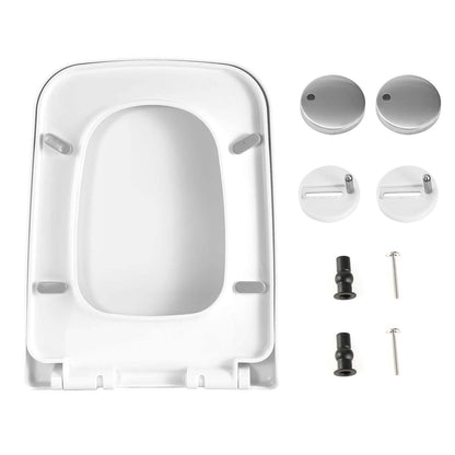 Square Toilet Seat with Grip-Tight Seat Bumpers DailySale