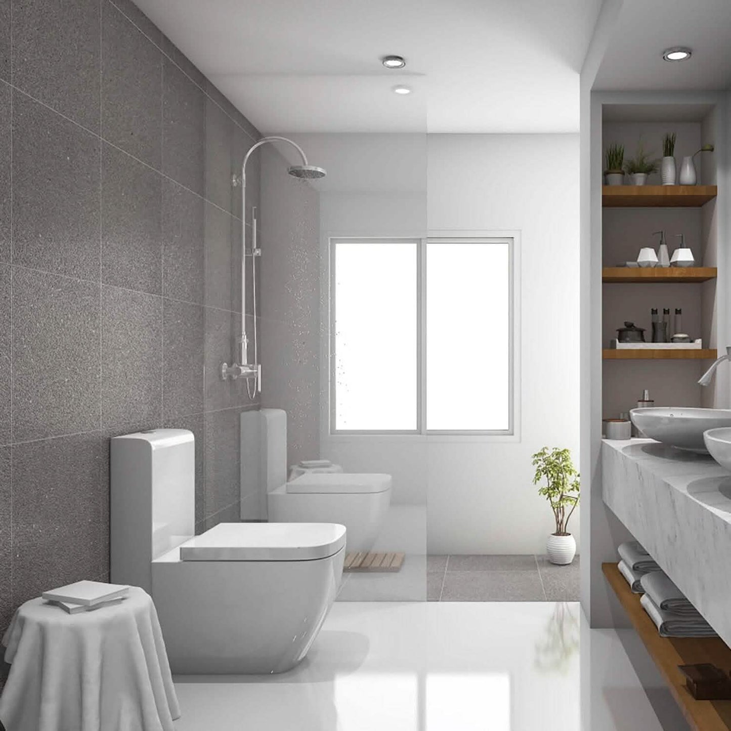 Square Toilet Seat with Grip-Tight Seat Bumpers DailySale