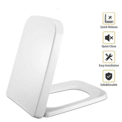 Square Toilet Seat with Grip-Tight Seat Bumpers DailySale