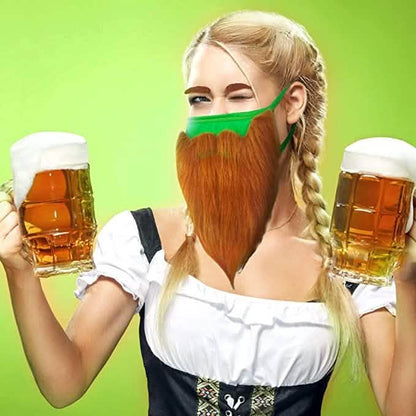 St. Patrick's Day Beard Face Mask and Green Hat Leprechaun Costume for Adults DailySale