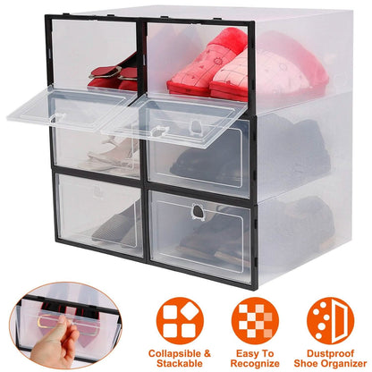Stackable Shoe Storage Bin Transparent Dustproof DailySale
