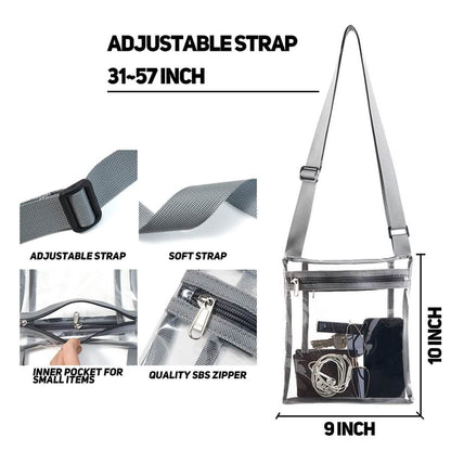 Stadium Approved Clear Crossbody Bag Purse with Adjustable Strap DailySale