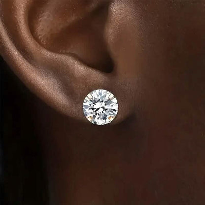 Stainless Steel 18K Gold Four-Claw Twisted Ball Zirconia Earrings DailySale