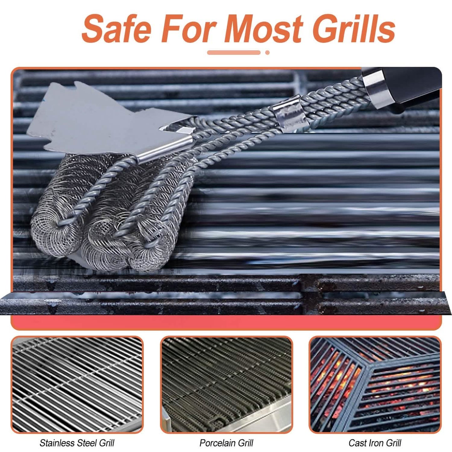 Stainless Steel BBQ Grill Cleaning Brush DailySale