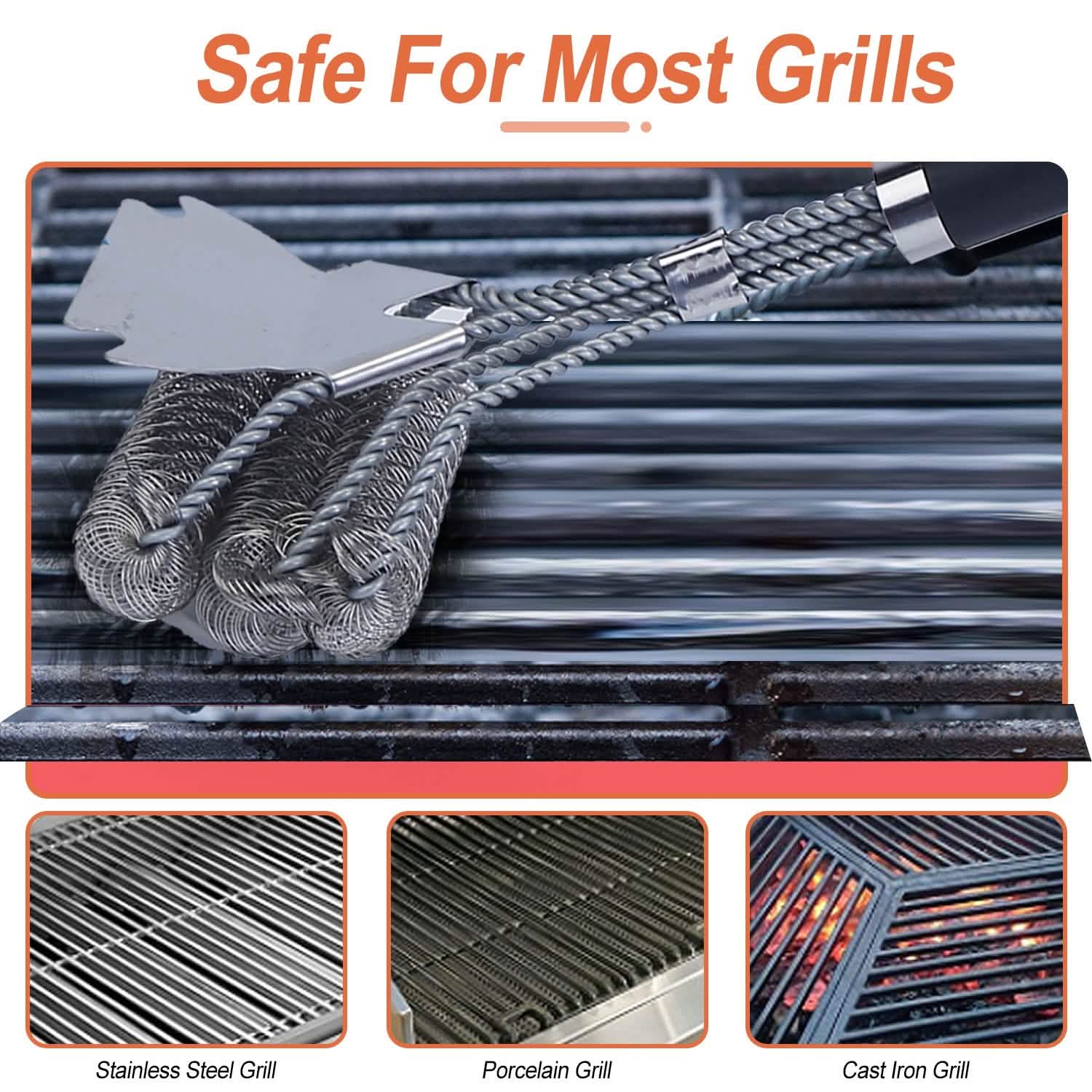 Stainless Steel BBQ Grill Cleaning Brush DailySale