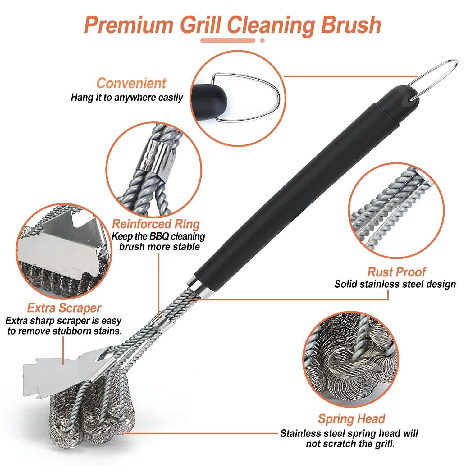 Stainless Steel BBQ Grill Cleaning Brush DailySale