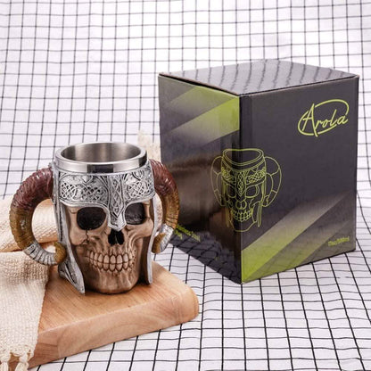 Stainless Steel Double Handle Horn Skull Beer Cup DailySale