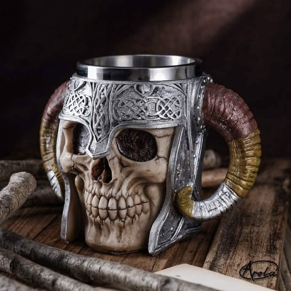 Stainless Steel Double Handle Horn Skull Beer Cup DailySale