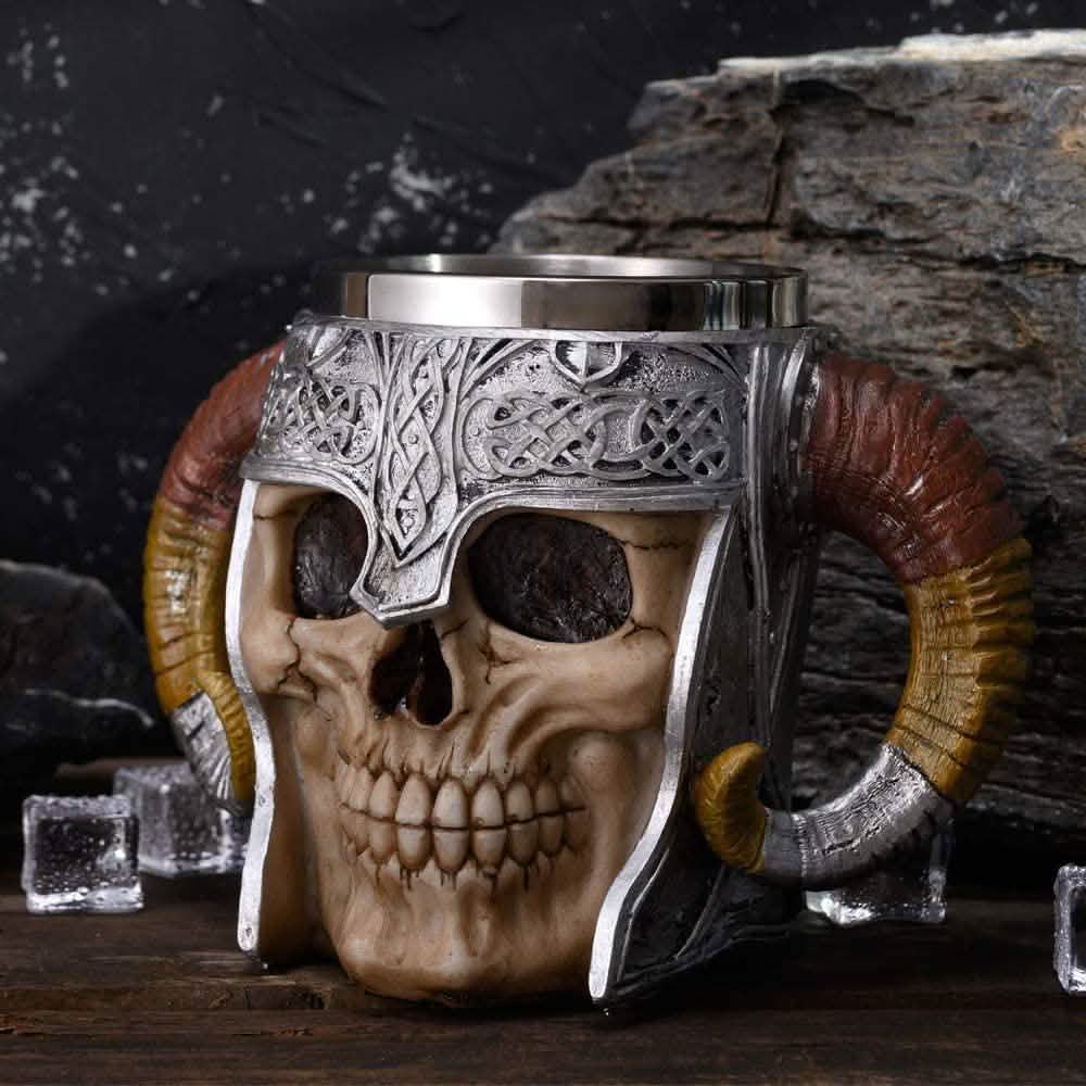 Stainless Steel Double Handle Horn Skull Beer Cup DailySale