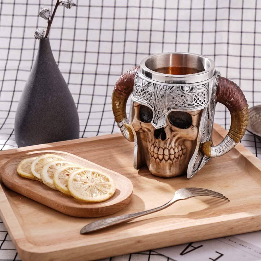 Stainless Steel Double Handle Horn Skull Beer Cup DailySale