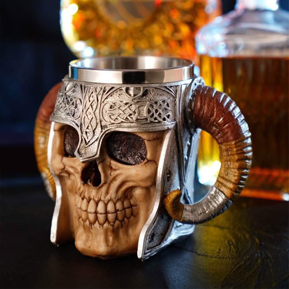 Stainless Steel Double Handle Horn Skull Beer Cup DailySale