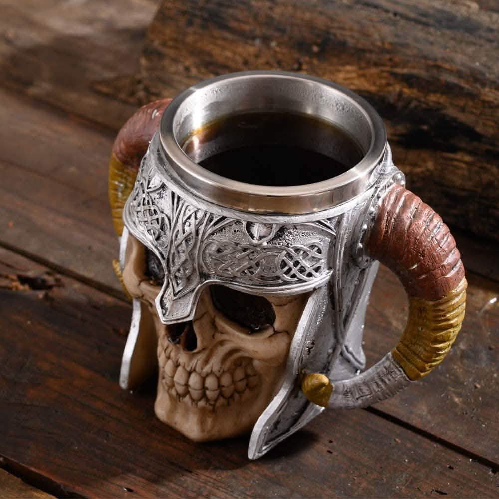 Stainless Steel Double Handle Horn Skull Beer Cup DailySale