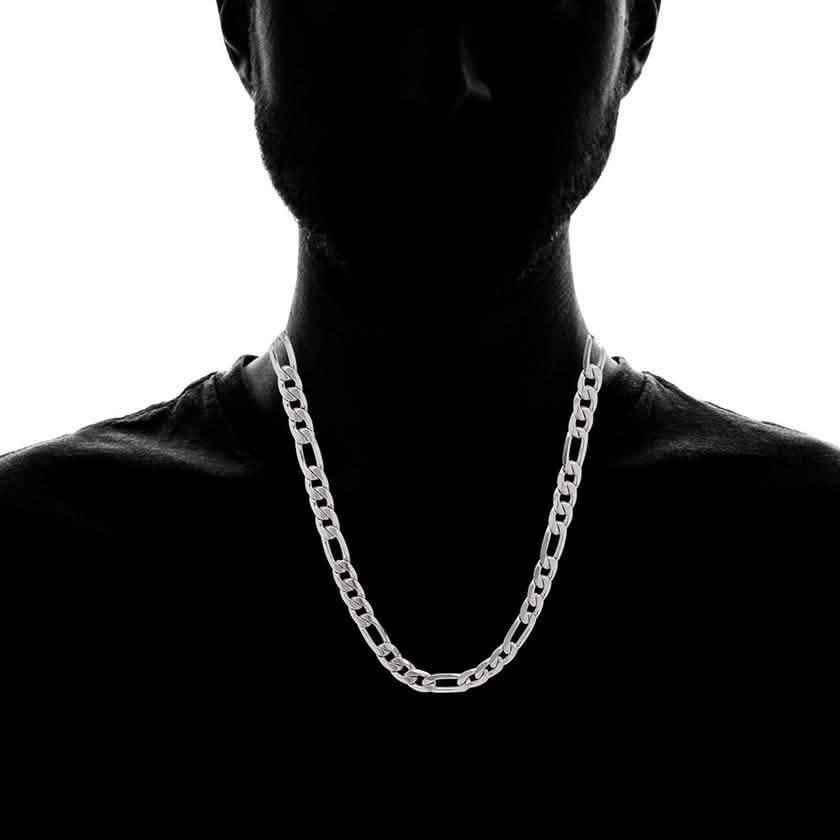Stainless Steel Figaro Chain and Bracelet Set for Men DailySale