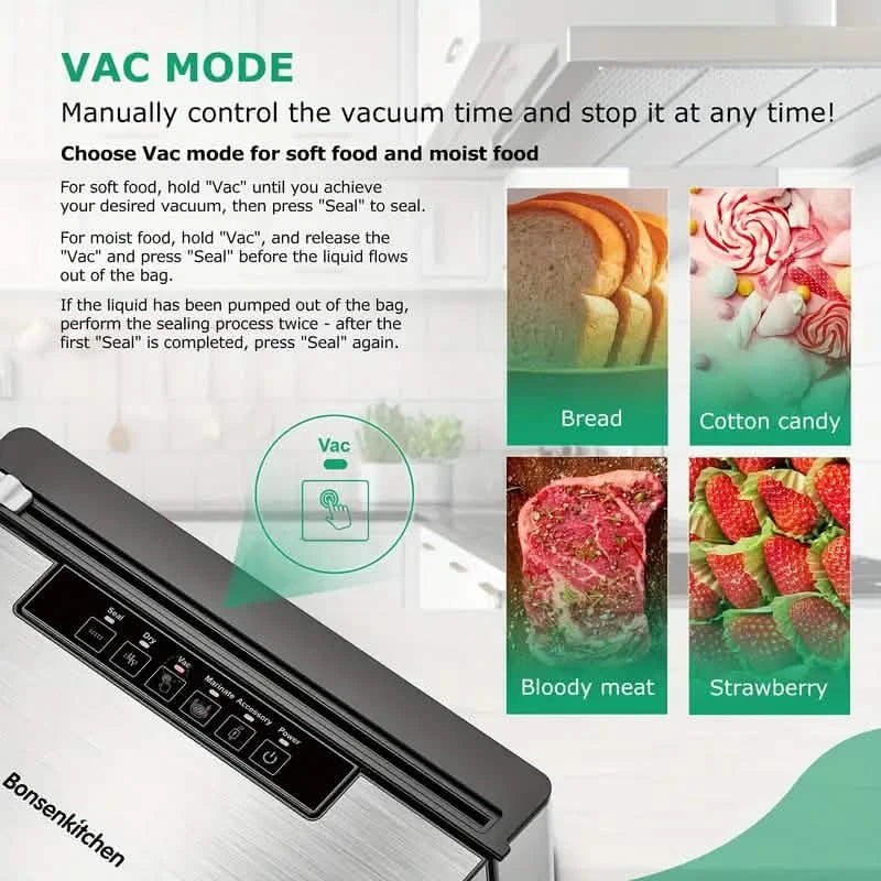 Stainless Steel Food Vacuum Sealer with Built-in Cutter DailySale
