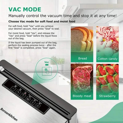 Stainless Steel Food Vacuum Sealer with Built-in Cutter DailySale