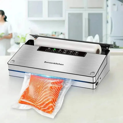 Stainless Steel Food Vacuum Sealer with Built-in Cutter DailySale