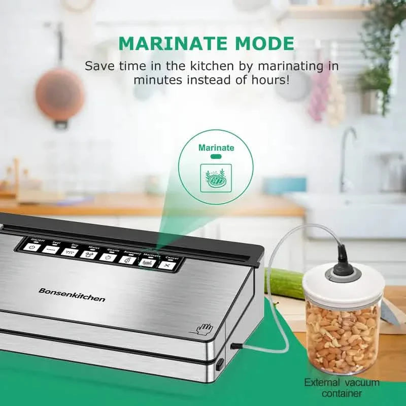 Stainless Steel Food Vacuum Sealer with Built-in Cutter DailySale