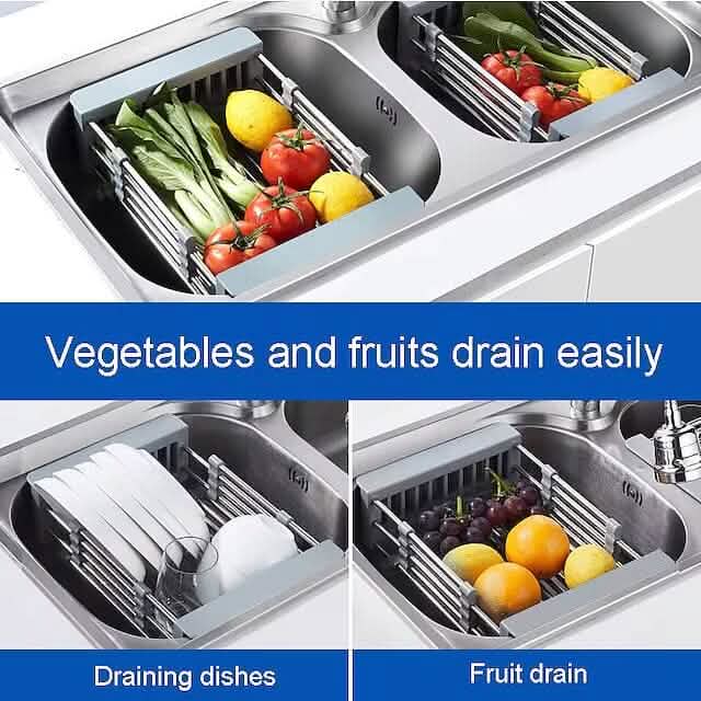 Stainless Steel Frame Drain Basket Telescopic Sink Frame DailySale