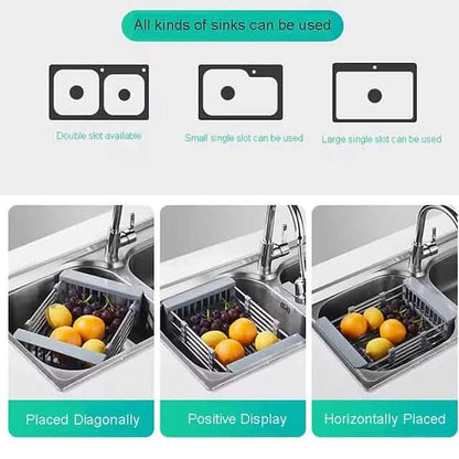 Stainless Steel Frame Drain Basket Telescopic Sink Frame DailySale