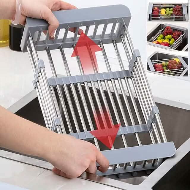 Stainless Steel Frame Drain Basket Telescopic Sink Frame DailySale
