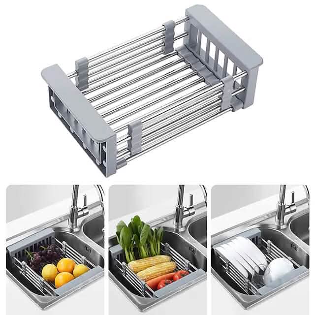 Stainless Steel Frame Drain Basket Telescopic Sink Frame DailySale